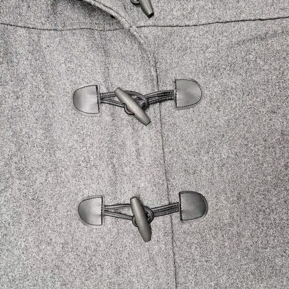 OLD NAVY Womens Gray Faux Fur Hooded Wool Peacoat Medium Tall - Picture 4 of 10